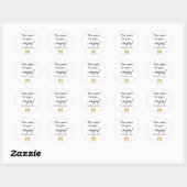 Sticker Rond Logo d'entreprise de script noir cadeau client (Feuille)