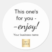 Sticker Rond Logo d'entreprise de script noir cadeau client (Devant)