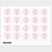 Sticker Rond Logo d'entreprise de script rose Merci (Feuille)