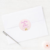 Sticker Rond Logo d'entreprise de script rose Merci (Enveloppe)