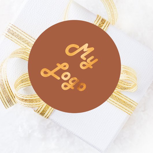 Sticker Rond Logo d'entreprise de terre poussiéreuse orange brû