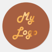 Sticker Rond Logo d'entreprise de terre poussiéreuse orange brû (Devant)