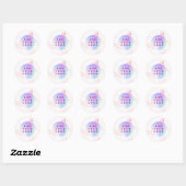 Sticker Rond Logo d'entreprise en marbre rose (Feuille)