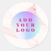 Sticker Rond Logo d'entreprise en marbre rose (Devant)