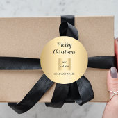 Sticker Rond Logo d'entreprise en or de Noël