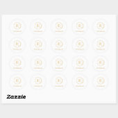 Sticker Rond Logo d'entreprise Gold Script Modern Professional (Feuille)