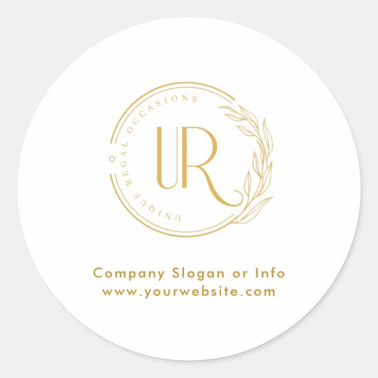 Sticker Rond Logo d'entreprise Gold Script Modern Professional (Devant)