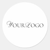 Sticker Rond Logo d'entreprise long et mince sur mesure minimal (Devant)