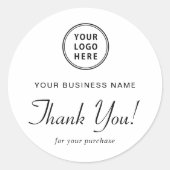 Sticker Rond Logo d'entreprise Merci (Devant)
