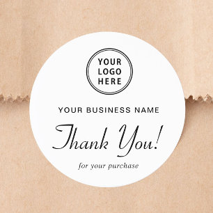Sticker Rond Logo d'entreprise Merci