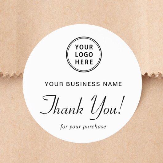 Sticker Rond Logo d'entreprise Merci
