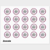 Sticker Rond Logo d'entreprise Merci Parties scintillant rose (Feuille)