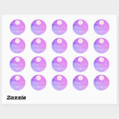 Sticker Rond Logo d'entreprise Merci rose violet (Feuille)