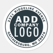 Sticker Rond Logo d'entreprise minimaliste simple (Devant)