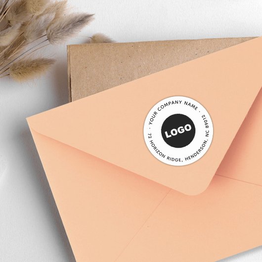Sticker Rond Logo d'entreprise Modern Round Retour Adresse Slog