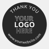 Sticker Rond Logo d'entreprise moderne en Merci noir (Devant)