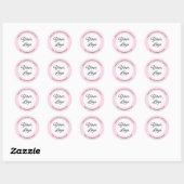Sticker Rond Logo d'entreprise moderne en Merci rose clair (Feuille)