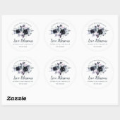 Sticker Rond Logo d'entreprise Nocturnal Floral Custom Text (Feuille)