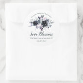 Sticker Rond Logo d'entreprise Nocturnal Floral Custom Text (Sac)