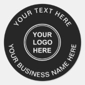 Sticker Rond Logo d'entreprise Noir (Devant)