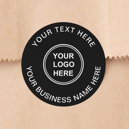 Sticker Rond Logo d'entreprise Noir
