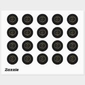 Sticker Rond Logo d'entreprise noir minimal (Feuille)