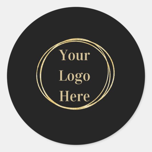 Sticker Rond Logo d'entreprise noir minimal (Devant)