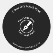 Sticker Rond Logo d'entreprise Noir moderne Site d'affaires (Devant)