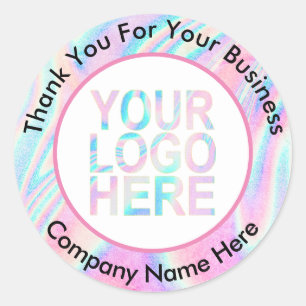 Sticker Rond Logo d'entreprise personnalisé avec holographie te