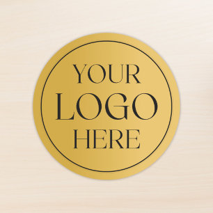 Sticker Rond Logo d'entreprise personnalisé Faux Or