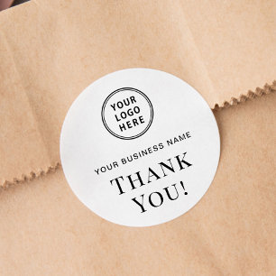 Sticker Rond Logo d'entreprise personnalisé Merci