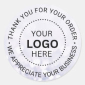 Sticker Rond Logo d'entreprise personnalisé Merci de marque (Devant)