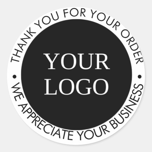 Sticker Rond Logo d'entreprise personnalisé Merci de marque (Devant)