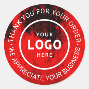 Sticker Rond Logo d'entreprise personnalisé Merci de marque