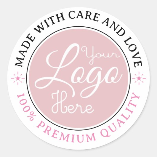 Sticker Rond Logo d'entreprise personnalisé Merci de marque (Devant)