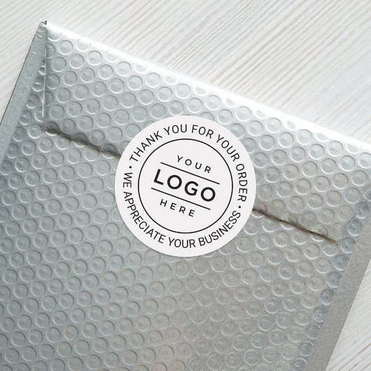 Sticker Rond Logo d'entreprise personnalisé Merci de marque