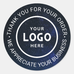 Sticker Rond Logo d'entreprise personnalisé Merci de marque