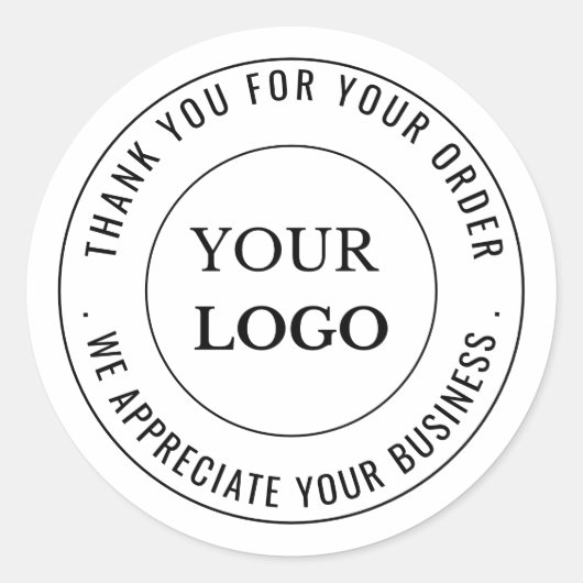Sticker Rond Logo d'entreprise personnalisé Merci de marque (Devant)