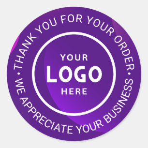 Sticker Rond Logo d'entreprise personnalisé Merci de marque