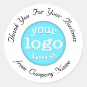 Sticker Rond Logo d'entreprise personnalisé Merci élégant (Devant)
