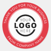 Sticker Rond Logo d'entreprise personnalisé Merci promotionnel  (Devant)