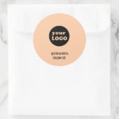 Sticker Rond Logo d'entreprise personnalisé Peach moderne (Sac)