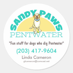Sticker Rond Logo d'entreprise pour animaux de compagnie Sandy 