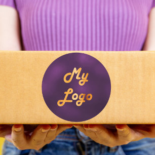 Sticker Rond Logo d'entreprise pourpre
