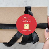 Sticker Rond logo d'entreprise rouge Noël