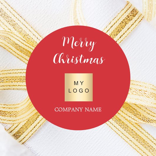 Sticker Rond logo d'entreprise rouge Noël