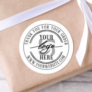 Sticker Rond Logo d'entreprise simple et minimal personnalisé