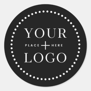 Sticker Rond Logo d'entreprise Simple Minimaliste Noir
