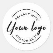 Sticker Rond Logo d'entreprise Simple Personnalisé (Devant)