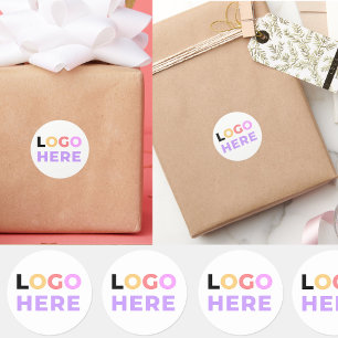 Sticker Rond Logo d'entreprise simple personnalisé ici   Élégan